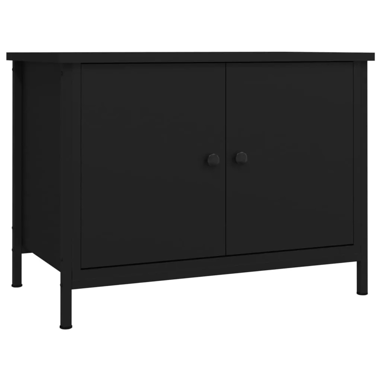 vidaXL TV-Schrank mit Türen Schwarz 60x35x45 cm Holzwerkstoff 826295