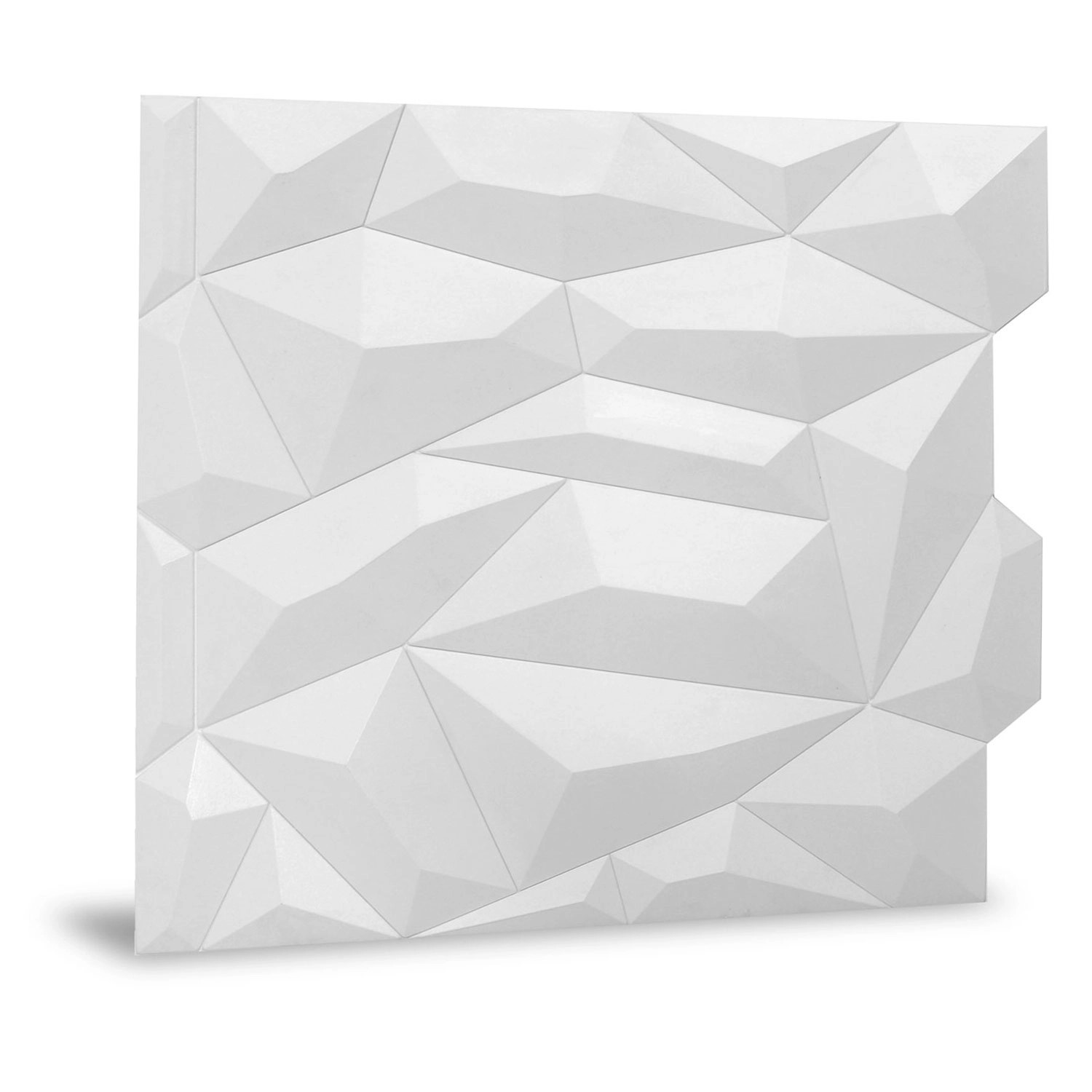 PROFHOME 3D 705475 Glacier Matte White Dekorpaneel abstraktes Muster Weiß 2 m2 610 x 600 x 30 mm 1 Karton 6 Paneele 2 m2...