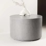 Grauer ebuy24 Lissabon Gartentisch Beistelltisch Ø60 mit Deko-Vase.