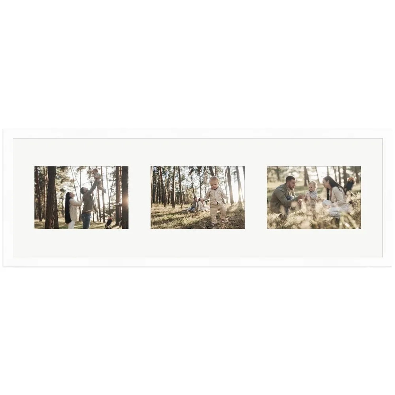 WANDStyle Galerierahmen G950 in Weiß 20 x 60 cm für 3 Bilder im Format 10 x 15 cm