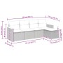 vidaXL 5-tlg. Garten-Sofagarnitur, beige Poly Rattan, mit Maßen. Gartenmöbel für Terrasse und Garten.