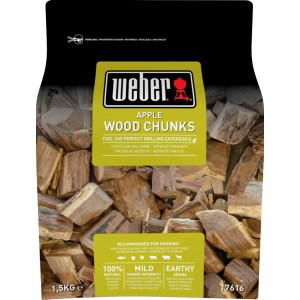 Weber Wood Chunks Räucherholz, Apfelholz für Grillaroma. Grillutensilien im Detail.