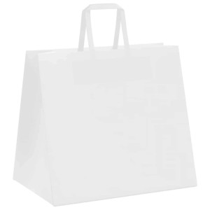vidaXL Papiertragetaschen 250 Stk mit Henkeln Weiß 32x22x28 cm 4101848