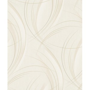 Vliestapete Millenium Taupe mit geschwungenen Linien, Design von Guido Maria Kretschmer.