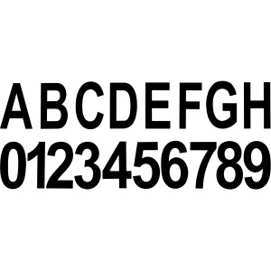 Telefunken Hausnummern-Set Numbers Schwarz: Zahlen 0-9 und Buchstaben A-H.