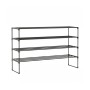 Relaxdays Schuhregal Metall Schwarz Stapelbar Stecksystem 4 Ebenen 72 cm x 117 cm x 30 cm
