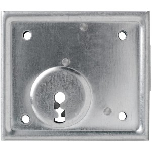 Abus Aufschraubschloss ASS BB, verzinkter Türbeschlag mit Schlüsselloch und Befestigungslöchern.