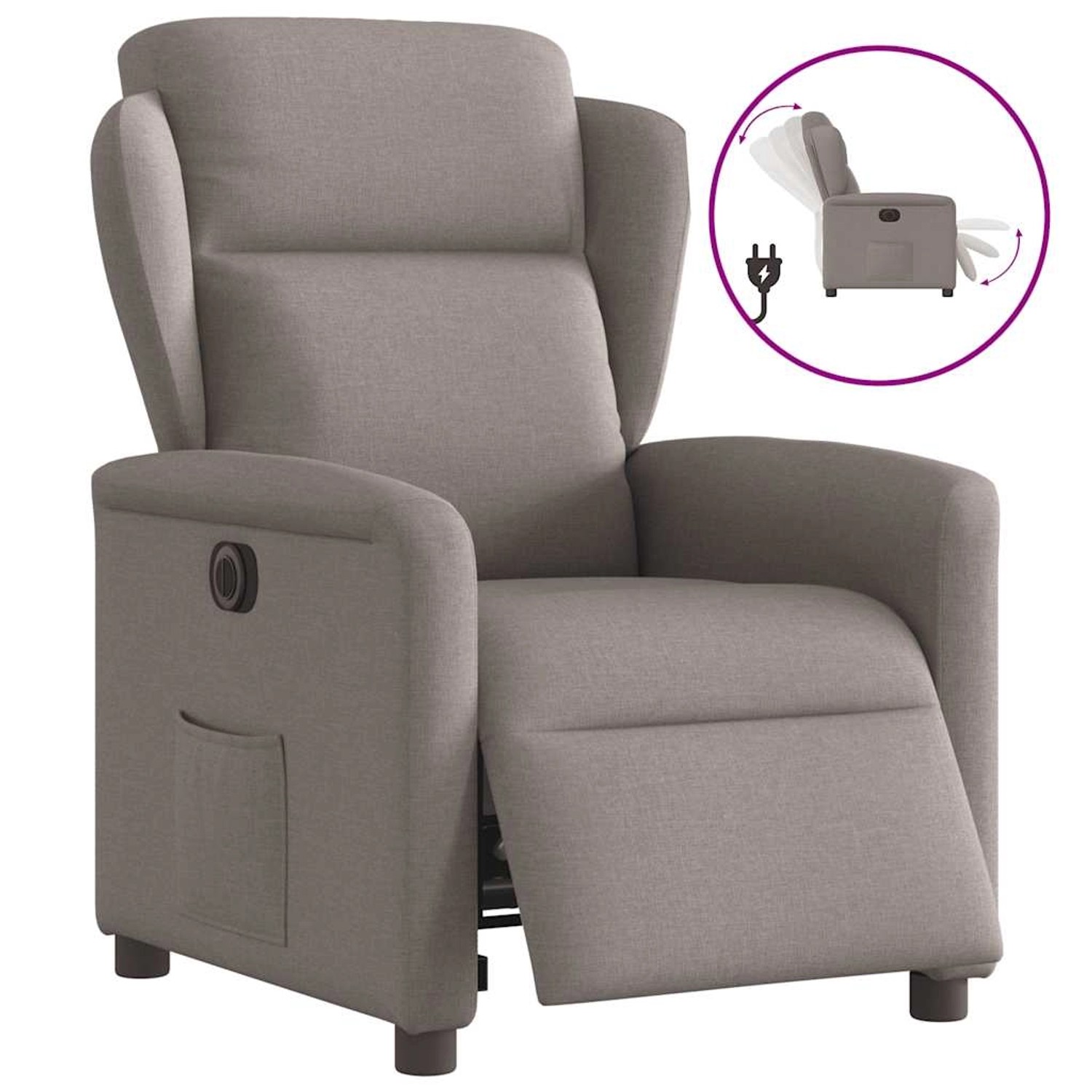 vidaXL Relaxsessel Elektrisch Taupe Stoff 3303121 günstig online kaufen