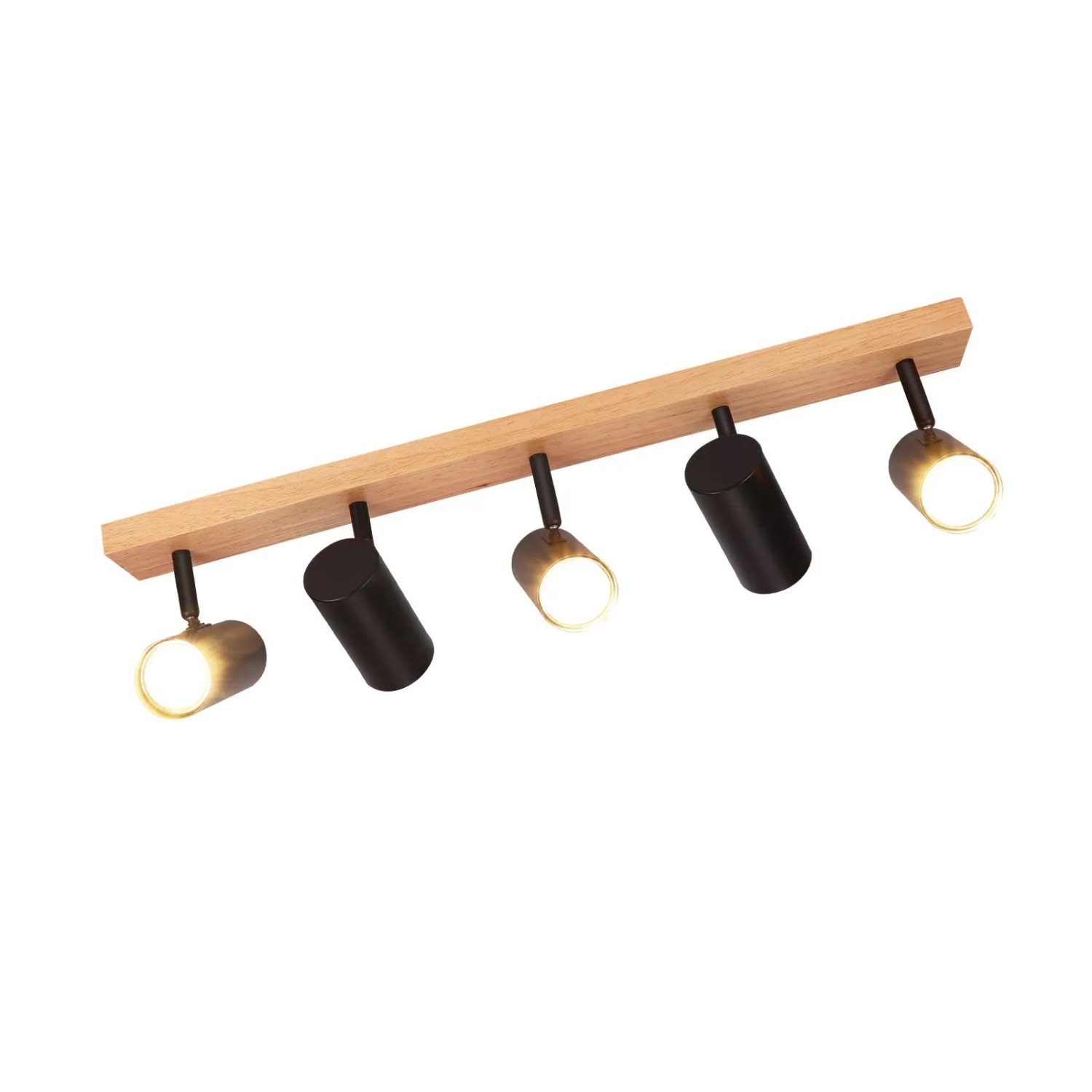 NETTLIFE Deckenstrahler aus Holz L63cm Schwarz