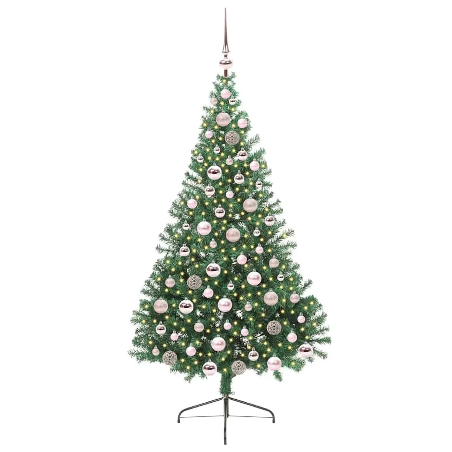 vidaXL Künstlicher Vorbeleuchteter Weihnachtsbaum Grün 180 cm PVC 3397013
