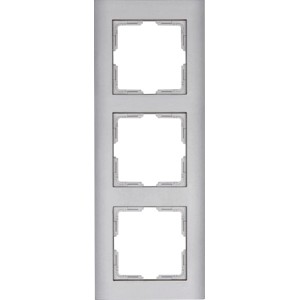 Kopp Abdeckrahmen 3-fach Athenis Stahl für Schalter und Steckdosen.