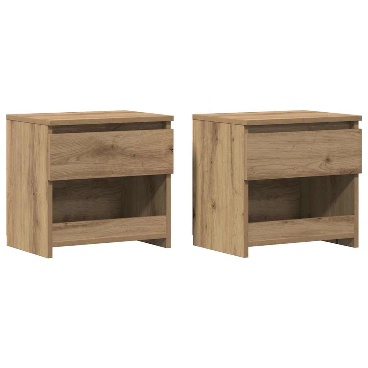 vidaXL Nachttische 2 Stk, Artisan-Eiche 40x30x39 cm Holzwerkstoff 856409 günstig online kaufen