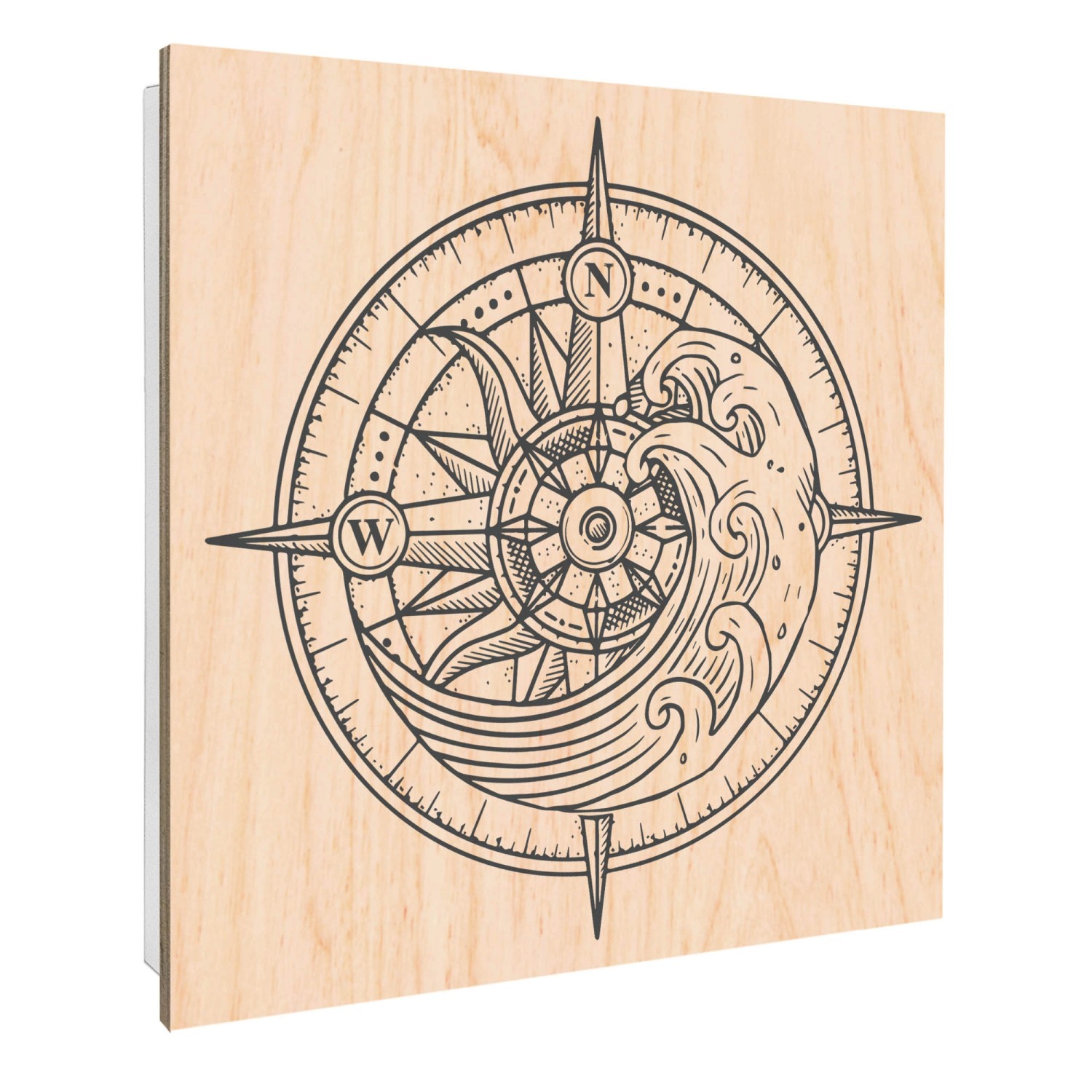 Banjado Großer Schlüsselbox Holz 30x30cm Weiß Scharnier Rechts 50 Haken Sch günstig online kaufen