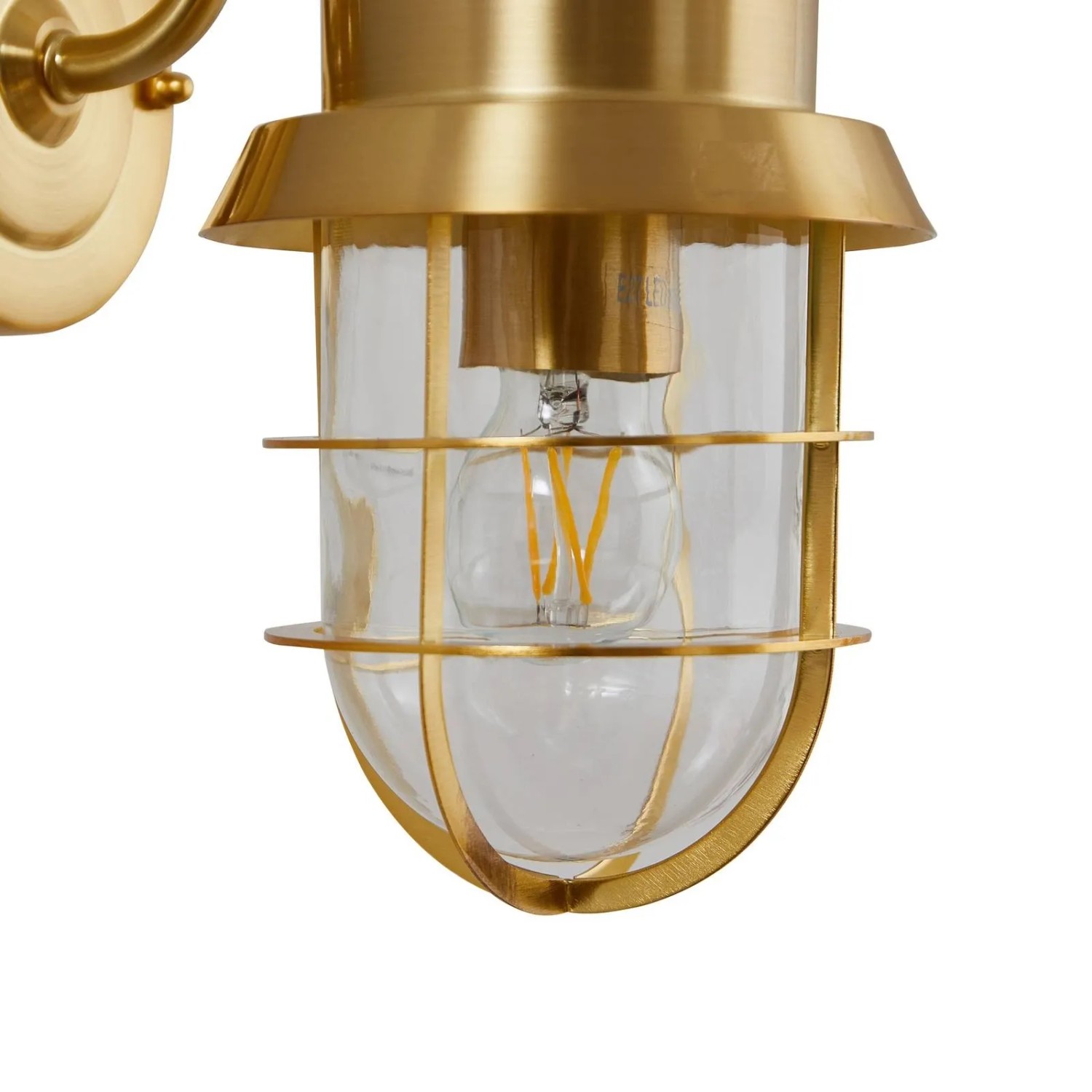 Lindby Wandleuchte Außen Laterne Adalie 10025905 Spritzwassergeschützt Landhaus Vintage Rustikal in Gold Messing aus Edelstahl 1-flammig E27_6