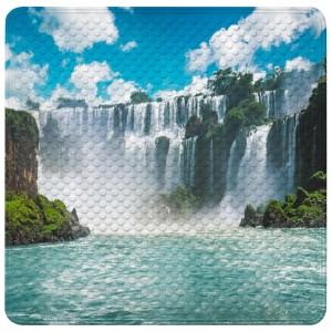 Sanilo Badematte Wasserfall, rutschfeste Duschmatte mit Wasserfall-Motiv für sicheren Halt im Bad.
