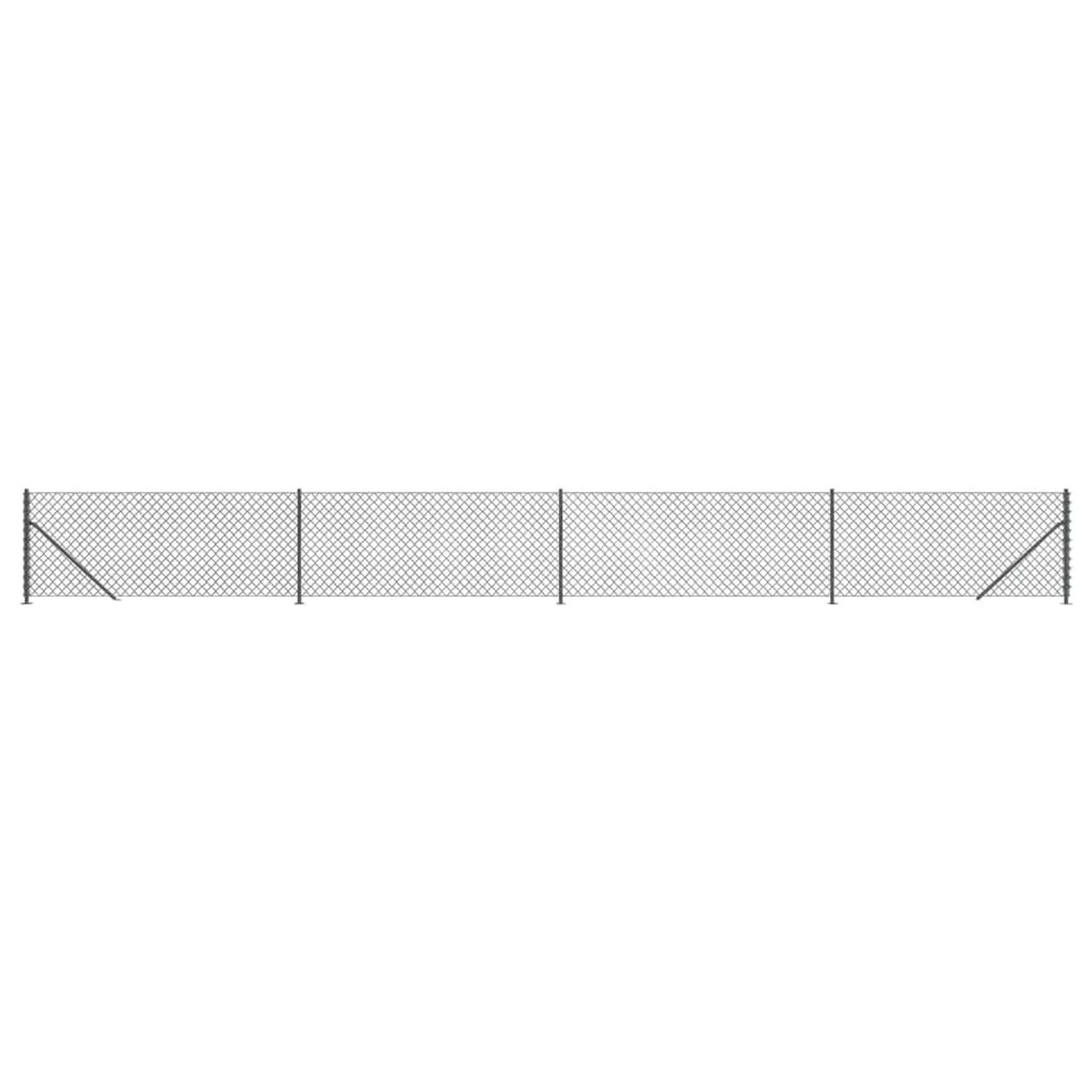 vidaXL Maschendrahtzaun mit Bodenflansch Anthrazit 1,1x10 m 153986 günstig online kaufen