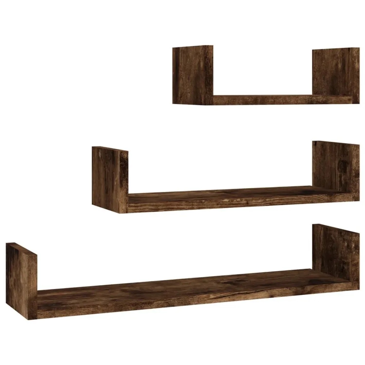 vidaXL Wandregale 3 Stk Räuchereiche Holzwerkstoff 815261