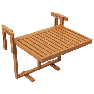 Outsunny Balkonhängetisch aus Holz, verstellbar und klappbar. Ideal für kleine Balkone.