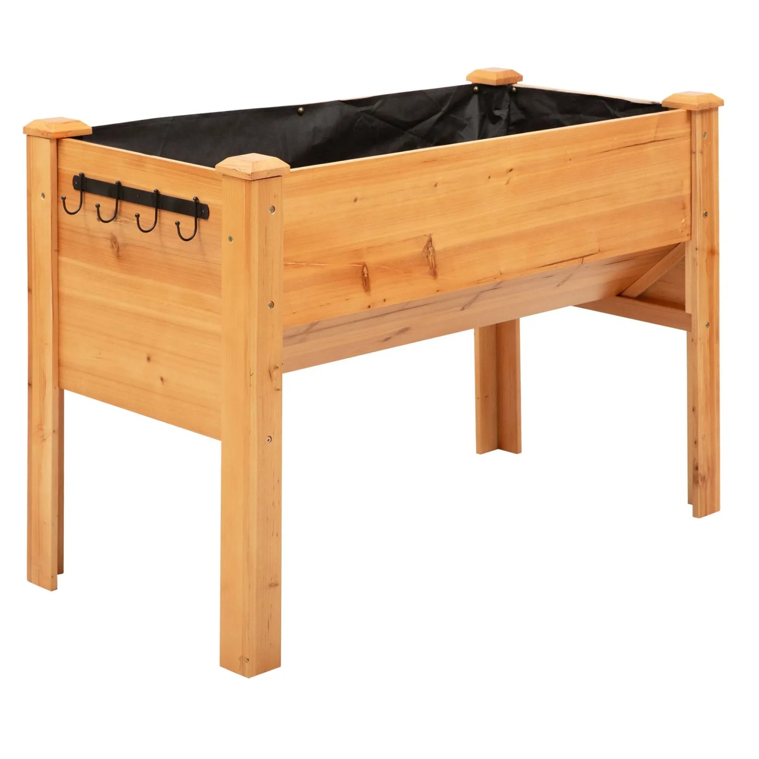 Outsunny Hochbeet aus Holz Tannenholz 120L x 60B x 81H cm Naturholz