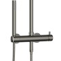 Aurlane Design-Duschsystem Industrial Elegance in Grau mit Kopf- und Handbrause.