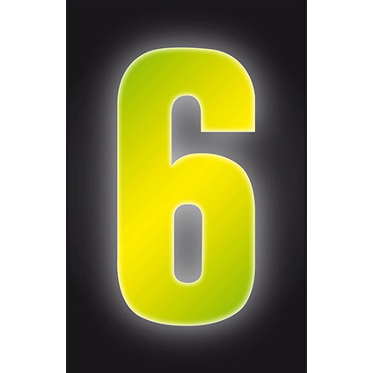 Conacord Klebezahl 6 Reflektierend 8 cm Gelb günstig online kaufen