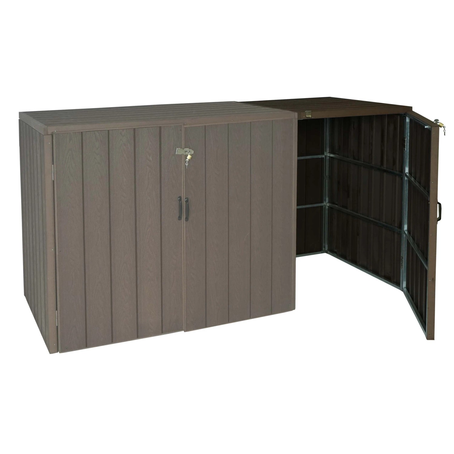 MCW Mülltonnenbox Erweiterung J28 Braun 116x69x88cm