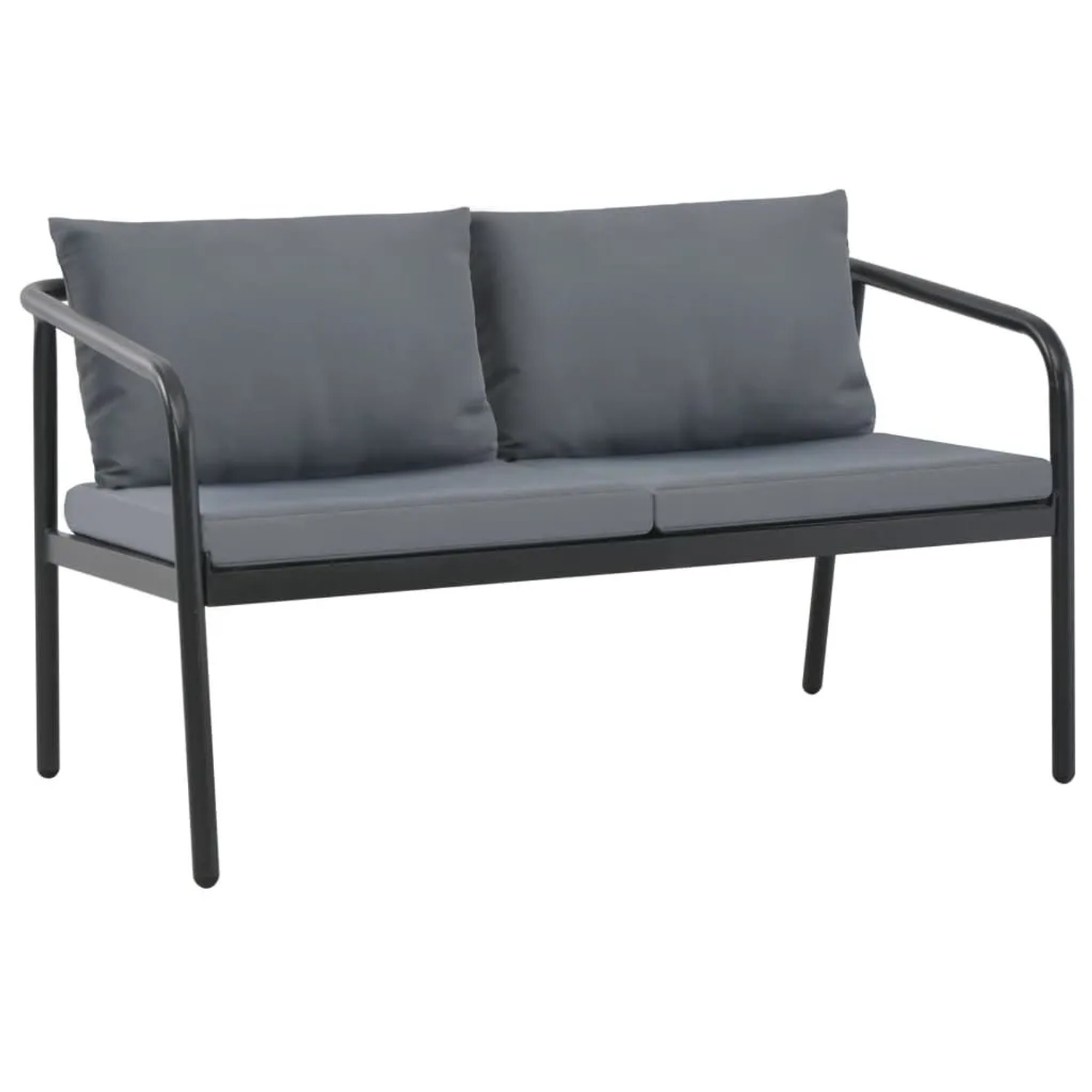 vidaXL 2-Sitzer-Gartenbank mit Auflagen Grau Aluminium 44699