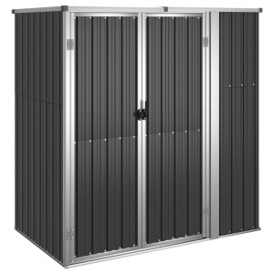 vidaXL Gerätehaus, anthrazitfarben, aus verzinktem Stahl, mit Doppeltür. Ideal zur Gartenaufbewahrung.