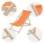 ECD Germany Liegestuhl Klappbar Orange aus Holz_7