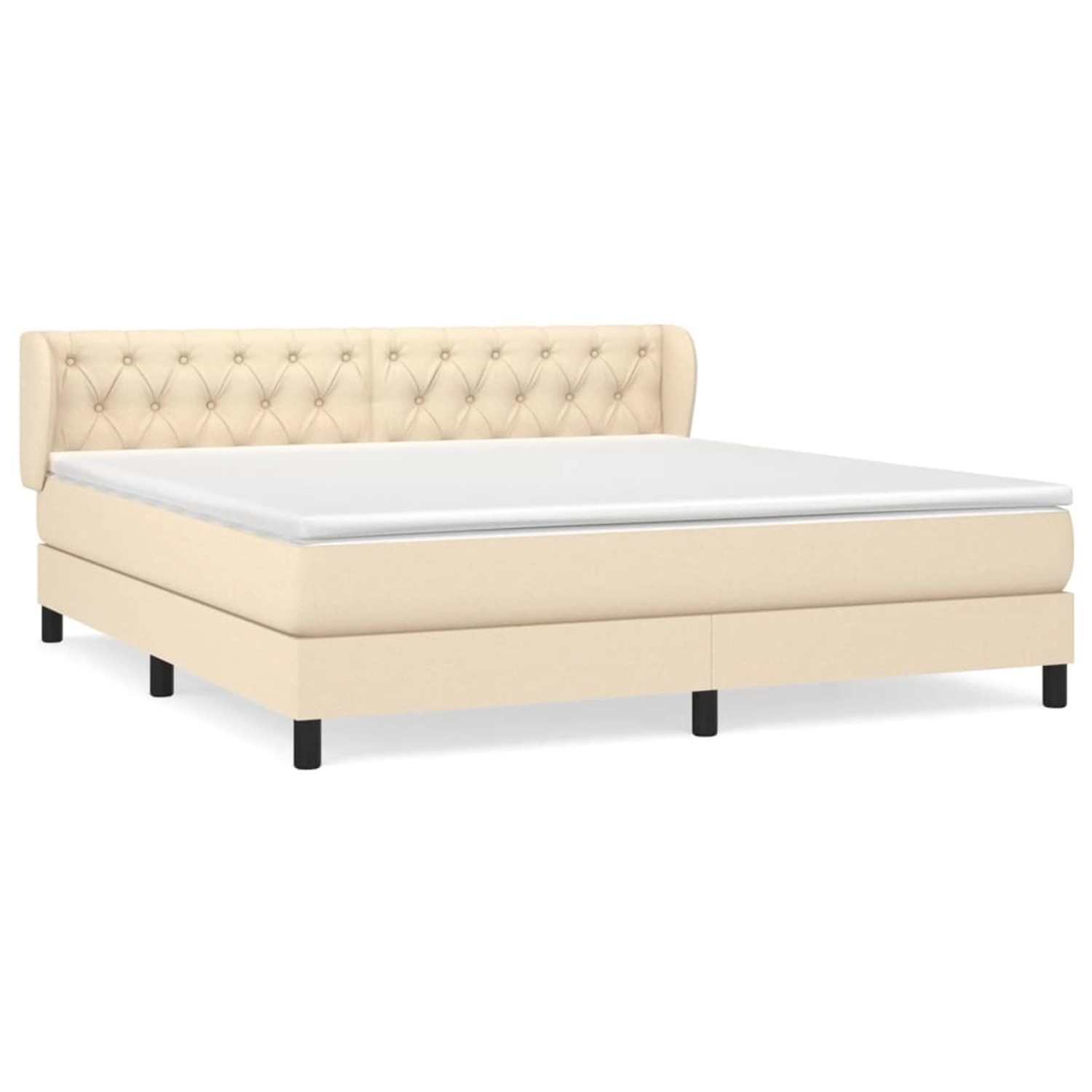vidaXL Boxspringbett mit Matratze Creme 160x200 cm Stoff 3126498 günstig online kaufen