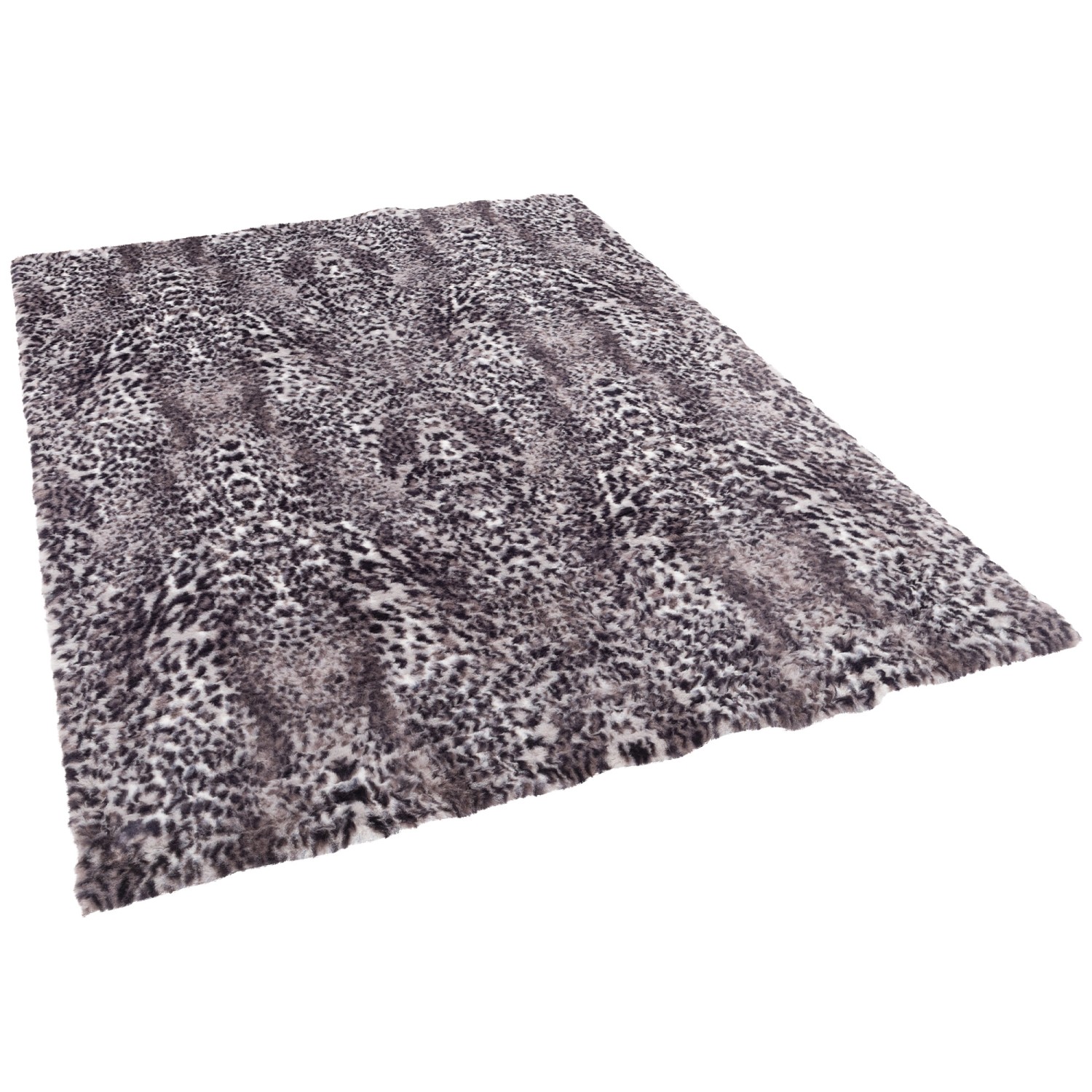 Pergamon Luxus Super Soft Fellteppich Pearl Leopard Schwarz 120x170cm