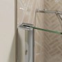 Detailaufnahme: Seitenwand Elana 2.0, Klarglas, Alu Chromeffekt, für Pendeltür, DIN links.