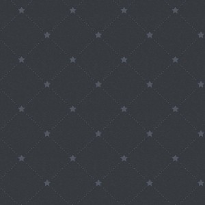Anthrazitfarbene Vliestapete mit Sternen in Polsteroptik für Büro und Schlafzimmer.
