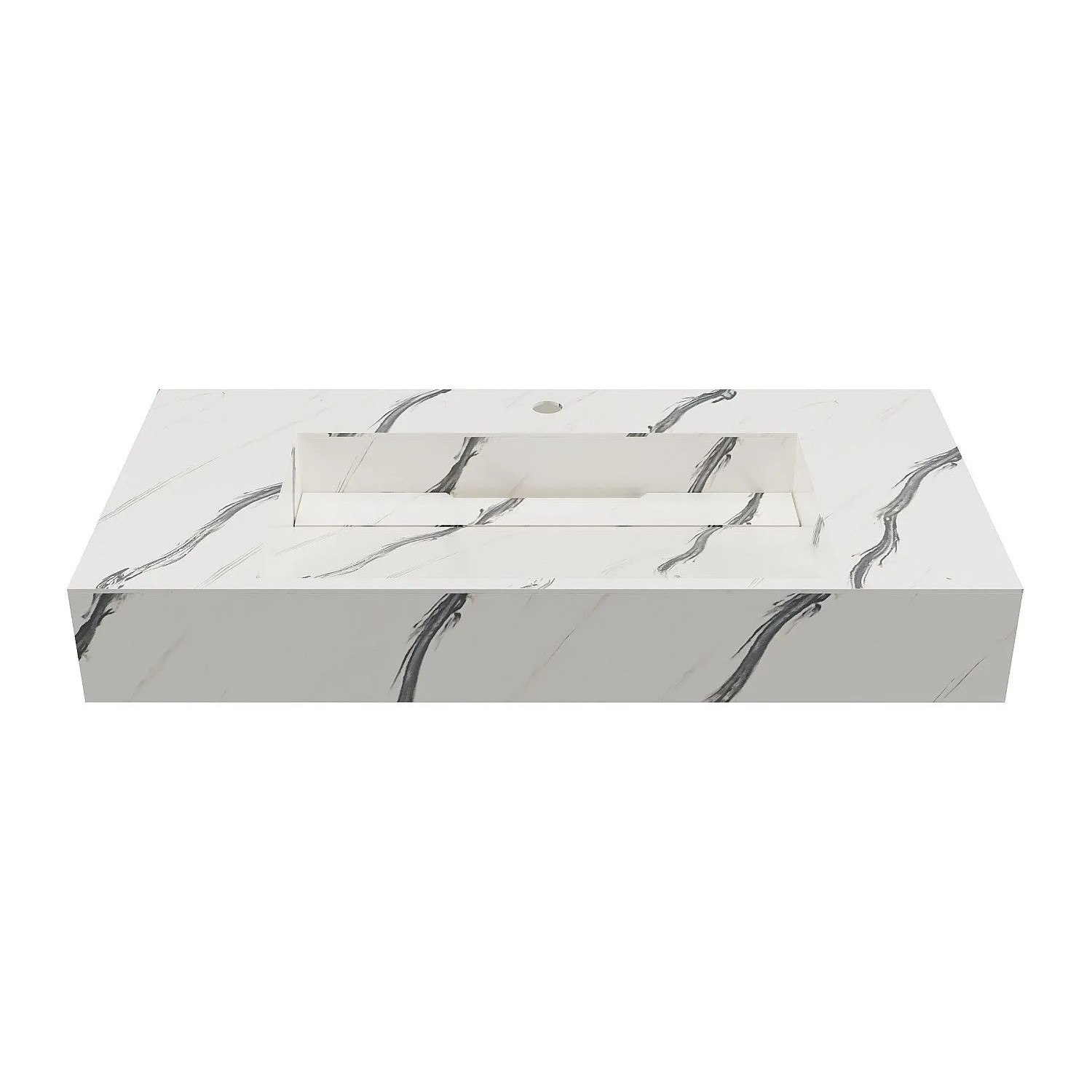Vente-unique Hängewaschbecken Takotna Schwarz  Weiß 90.2 cm