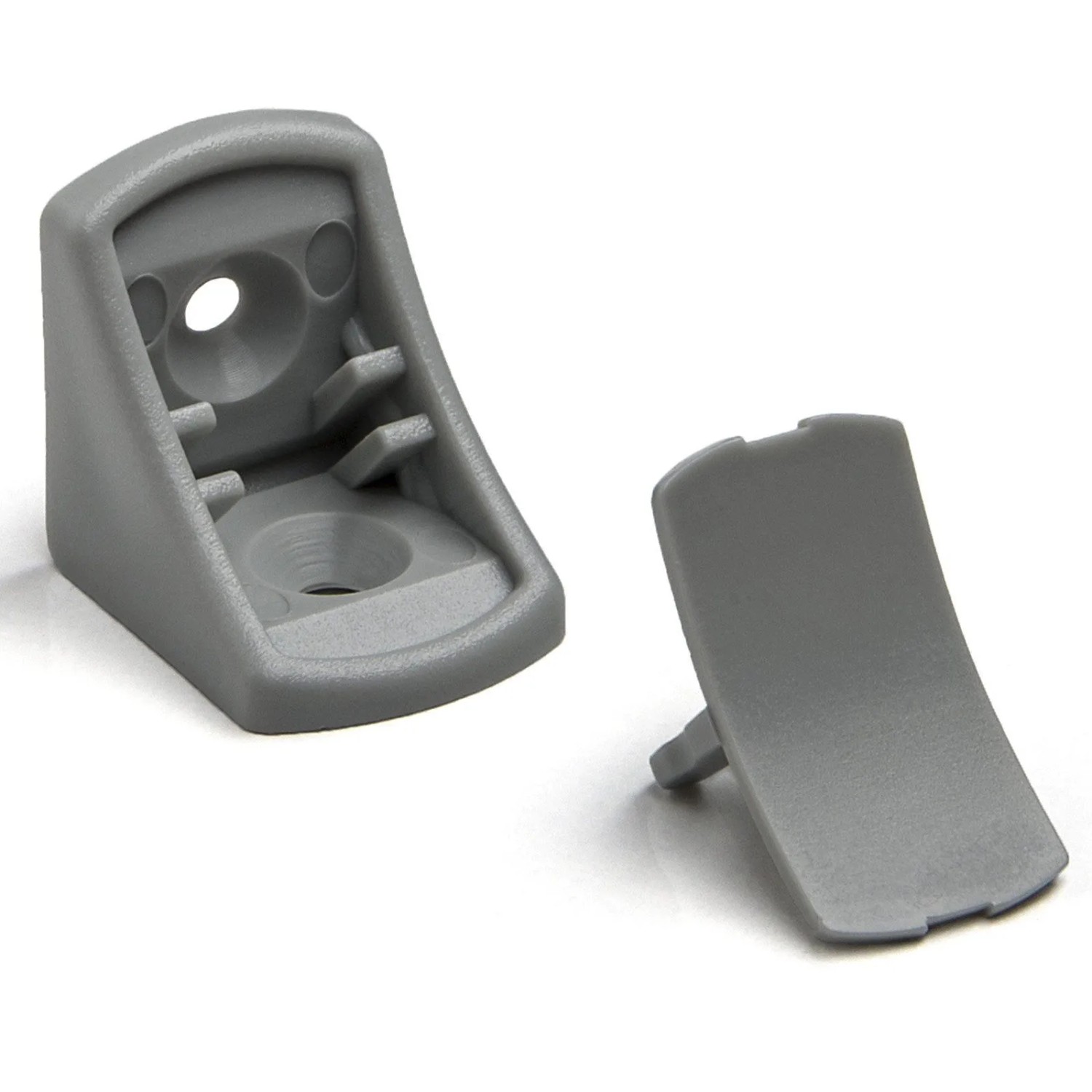 SOTECH 100 Stück Korpusverbinder 24 x 24 x 20 mm mit Abdeckkappe Hellgrau