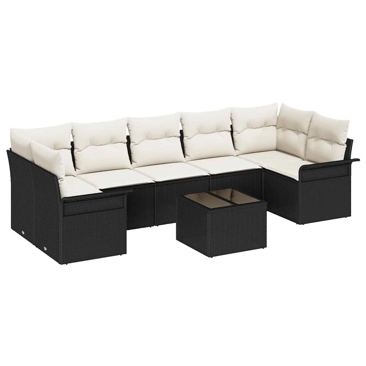 vidaXL 8-Teiliges Gartensofa Set mit Kissen in Schwarz aus Poly Rattan 3345 günstig online kaufen