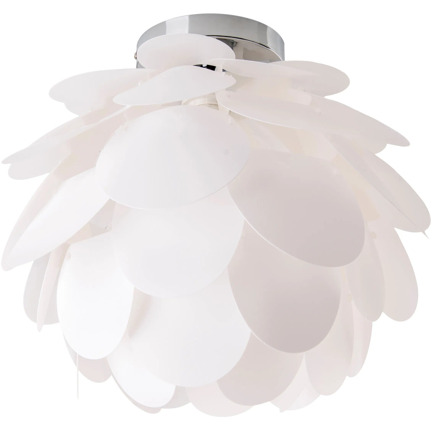 Weiße Näve Tischleuchte Fora, 41 cm, im Design einer Seerose. Moderne Tischlampe für gemütliches Licht.