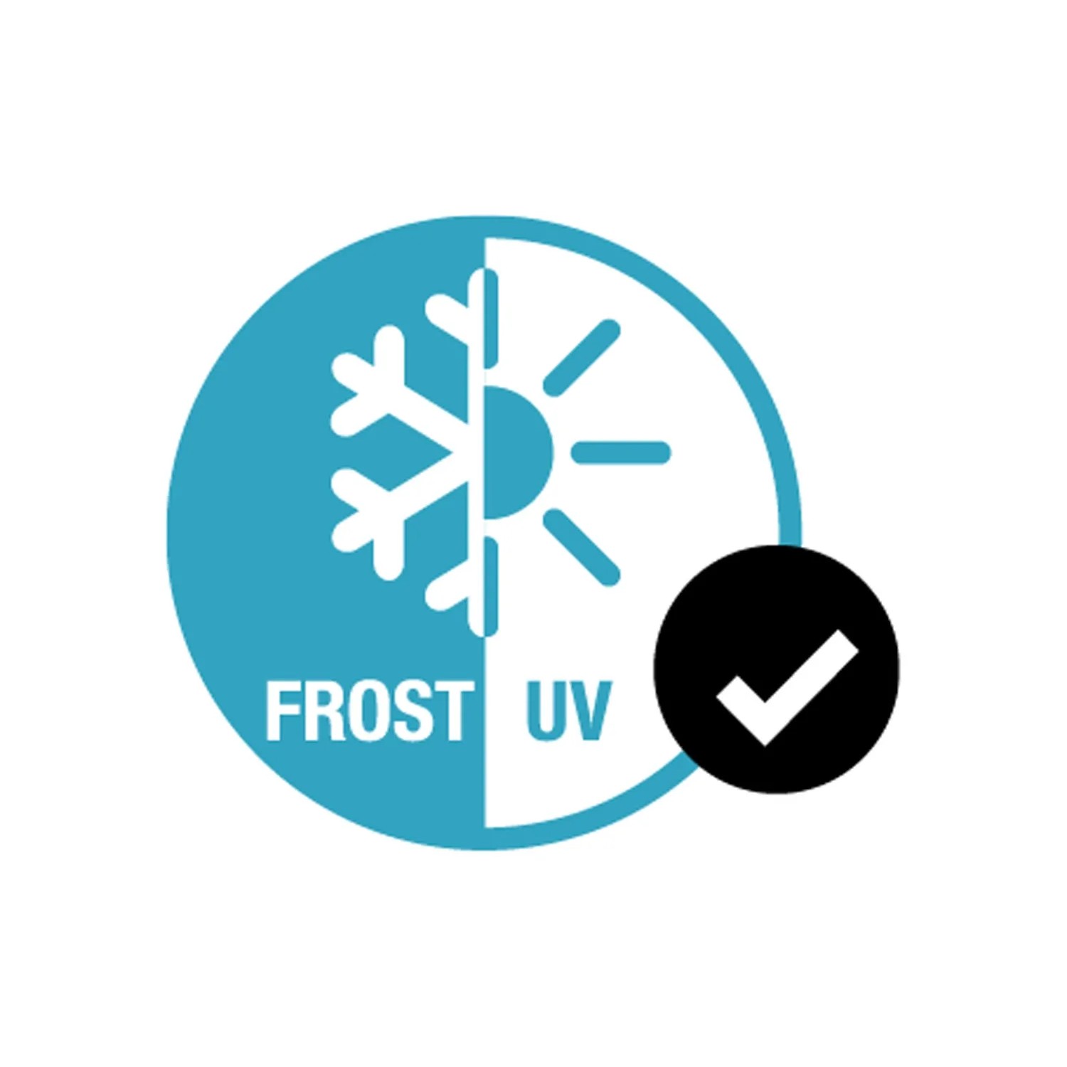 Symbol für Frost- und UV-Beständigkeit mit Haken für Gardena Schlauchwagen-Set.