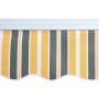 MCW Alu-Markise, 2,5x2m, grau-gelb gestreift, mit Volant.