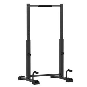 Schwarze SPORTNOW Dip Station aus Stahl, höhenverstellbar für Sport & Fitness.