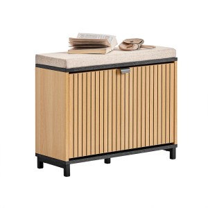 SoBuy Schuhbank mit Sitzfläche Schuhregal Sitzbank für Flur 60x50x24cm FSR201-N