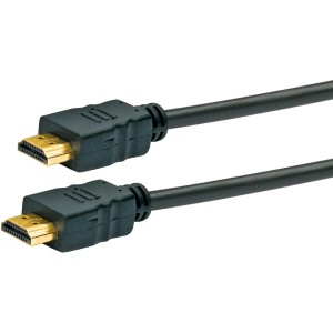 Schwaiger HDMI-Kabel, 3m, schwarz, mit Ethernet und vergoldeten Kontakten für Audio- und Videoübertragung.