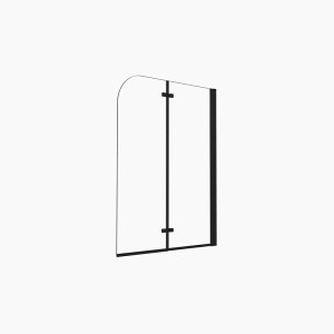 Duschparadies 90 x 140cm Badewannenaufsatz 2tlg Faltwand 6mm Nano Glas Dusche Badewannenfaltwand Duschabtrennung Schwarz