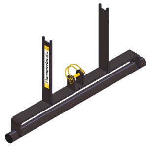 Haemmerlin Dachabstützung in Schwarz für Bauaufzüge zur Stabilisierung der Dachkonstruktion.