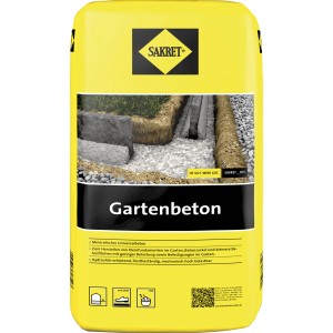Gelber Sack Sakret Gartenbeton, 30 kg, für Fundamente und Befestigungen im Garten.