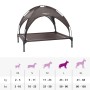 Braunes vidaXL Hundebett (90x81x80,5 cm) aus Stahl mit abnehmbarem Dach.