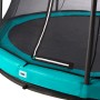 Detailaufnahme: Grünes Salta Comfort Edition Bodentrampolin ø 427 cm mit Sicherheitsnetz.