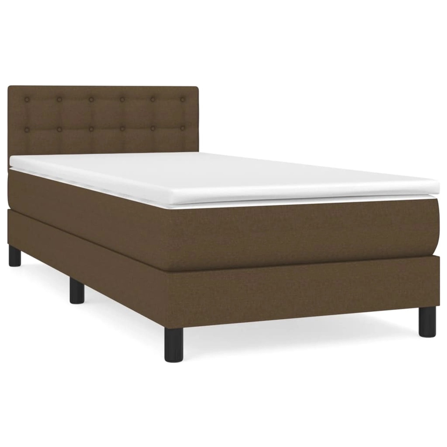 vidaXL Boxspringbett mit Matratze Dunkelbraun 90x190 cm Stoff1390015 günstig online kaufen