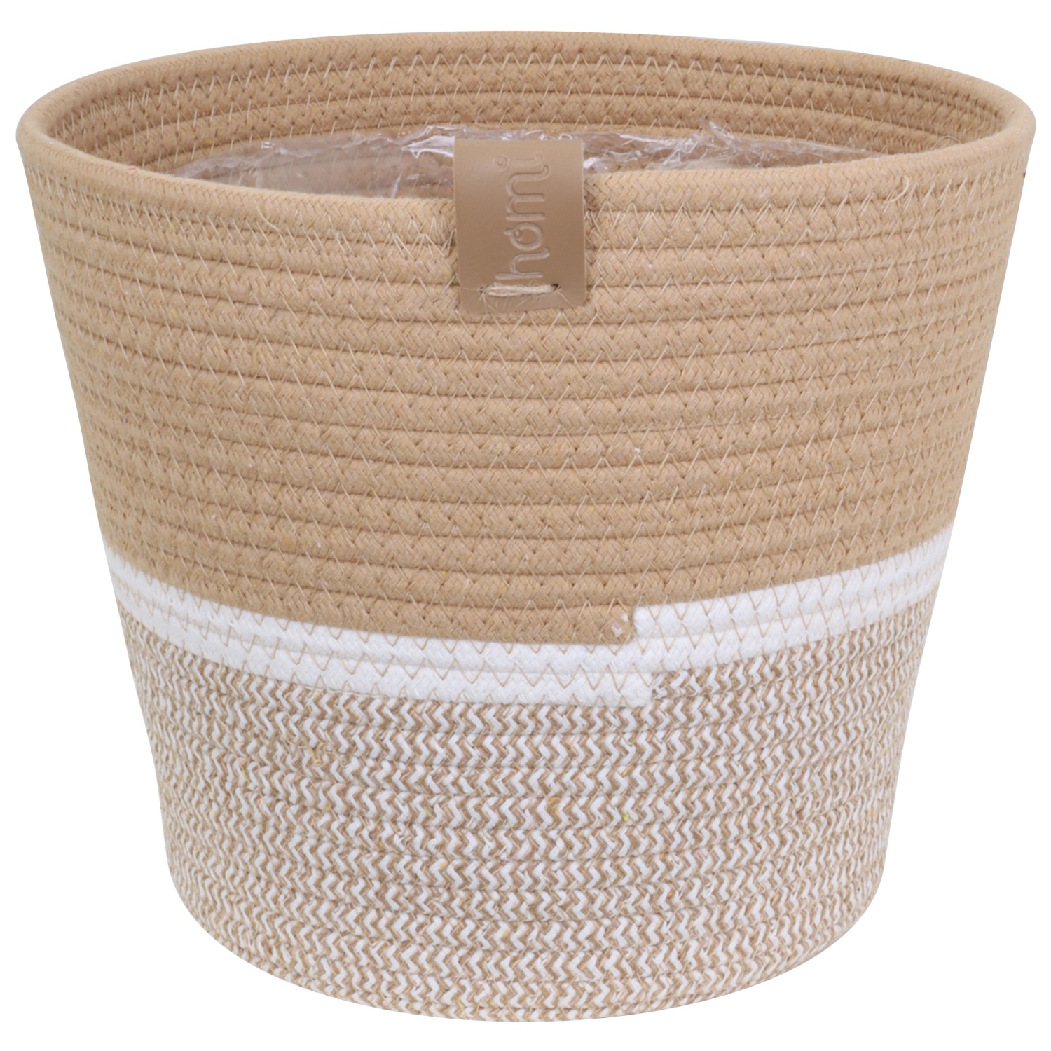 A.H.G. Baumwollkorb Homi-Logo inkl. Polybeutel 18 cm x 15 cm Natur-Weiß-Beige
