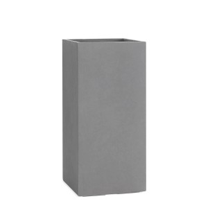 Grauer Pflanzwerk® Tower Pflanzkübel, 80x40x40 cm, aus robustem Fiberglas-Steingemisch.